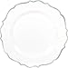 Sophisticated Ornate Premium Plastic Plates with Elegant Silver Trim - 10.5