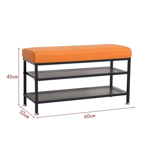 Étagère à chaussures d'entrée banc de rangement compact en métal - 4