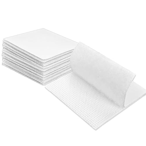 Image of Cushion Grippers 5.9 in x 5.9 in Hook and Loop for Panel Couch Cushion Sheets Grip with Adhesive White Squares Double Side Stick Tape for Patches Furnitur, 8 Pairs