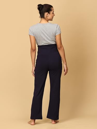 Image of The Mom Store Maternity Track Pants | for Pregnant Women with Ultimate Comfort | Prenatal Yoga Pants | Pre and Post Pregnancy