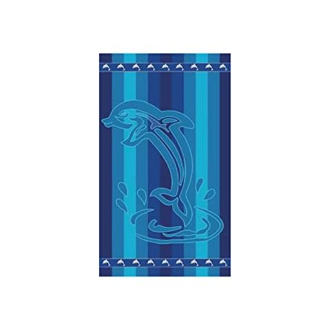 BIANCHERIAWEB Toalla de playa Jacquard diseño Dolphin Stripe Cover