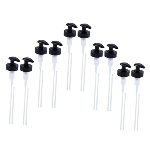 VINTORKY 10 Sets Oyster Sauce Bottle Press Mouth Dispenser Jelly Oyster Sauce Pump Olive Oil Press Sprayer Press Leakproof Nozzle Press Nozzle Ketchup Bottle Practical Press Pump Pp Black
