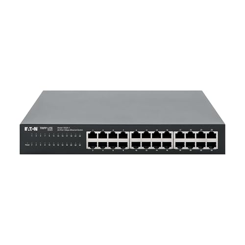 Image of Eaton Tripp Lite Series 24 Port Switch Unmanaged Gigabit Ethernet, Metal Enclosure, Plug-and-Play, Ethernet Splitter, Auto-Negotiable, Desktop and 1U Rack Mount Switch, 3-Year Warranty (NG24-1)