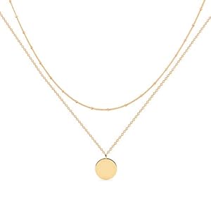 MEVECCO Layered Heart Necklace Pendant Handmade 18k Gold Plated Dainty Gold Choker Arrow Bar Layering Long Necklace for Women