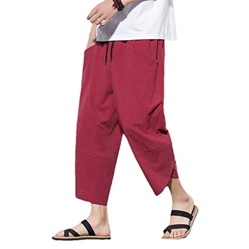 Pantalon sarouel homme coton style chinois aux finitions soignées