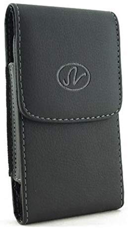 Wonderfly Vertical Holster for Smartphone Up to 5.55x2.75x0.40 Inch in Dimensions, a Leather Carrying Case with Belt Clip