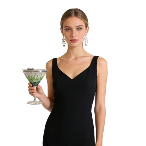 Image of Women Goblet Rhinestone Evening Bag Cocktail Cup Diamond Clutch Funny Crystal Prom Handbag Wedding Purse for Party