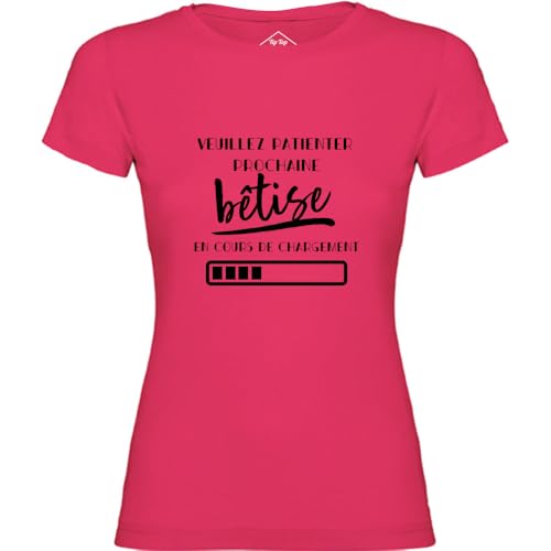 T-Shirt Femme Veuillez Patienter Rose : une idée cadeau originale pour femme espiègle