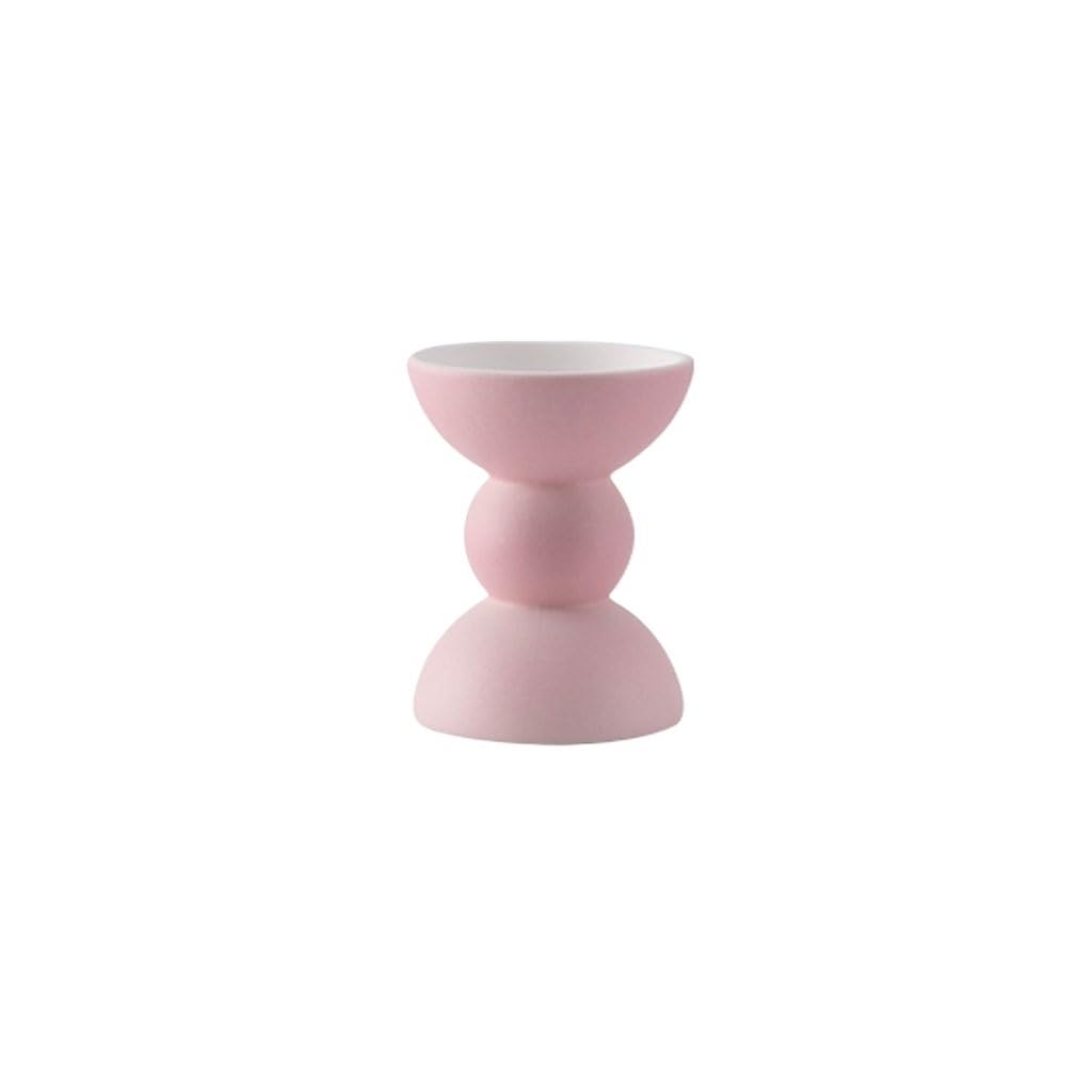 Candle Holder Simple Ceramic Candle Holder Modern Votive Pink Scented Table Centerpiece Decorate Candlestick(L10.8cm)