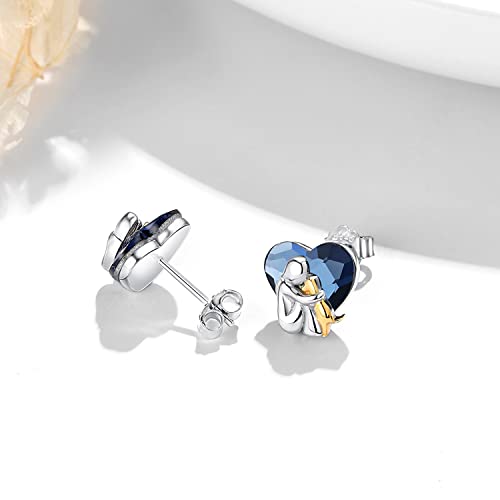 Image of 925 Sterling Silver Dog Earrings Cute Animal Puppy Stud Earrings Dog Jewelry Gifts for Women Girls Pet Lover Hypoallergenic Earrings for Sensitive Ears