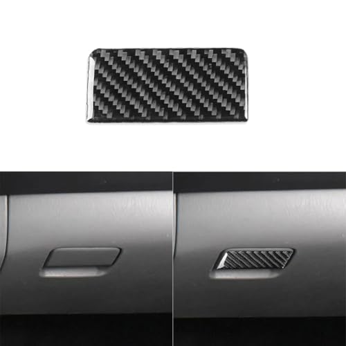 UOADA 2pcs Car Glove Box Co-Pilot Storage Box Cover Trim Sticker Compatible with Tacoma 2005 2006 2007 2008 2009 2010 2011 2012 2013 2014 2015 Real Carbon Fiber Car Accessories Black