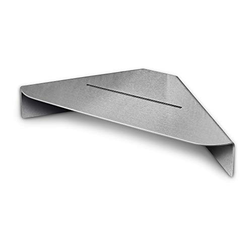 Duschablage zum Kleben 23 x 23 cm, ohne Bohren, Edelstahl, rostfrei, inklusive Kleber, matt gebürstet, Duschkorb, Duschregal - PHOS Design