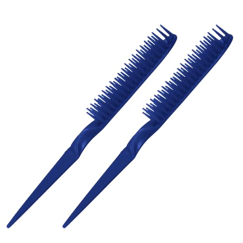 2 peines azules para desenredar cabello y peinar, set de 3 filas miniatura 1