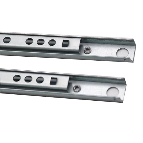 Glissière de tiroir en deux sections acier 17mm pour tiroir étroit - 4