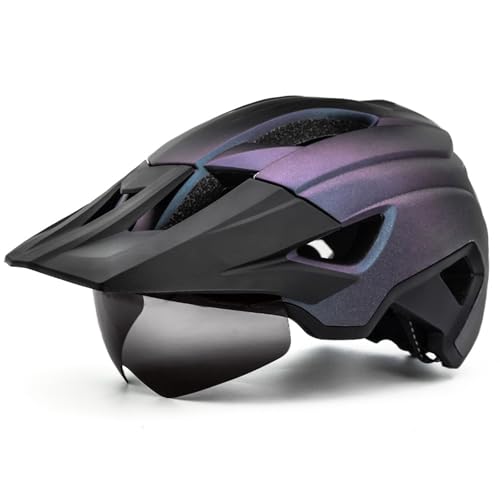 Casco de bicicleta con iluminación LED trasera y viseras desmontables USB 3