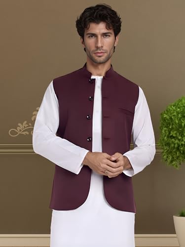 Image of ROCKSY Bandi Modi Koti, Nehru Jacket for Men, Cotton Waistcoat for All Occasion: Diwali, Wedding, Ethnic, Office Party, Formal & casual Look