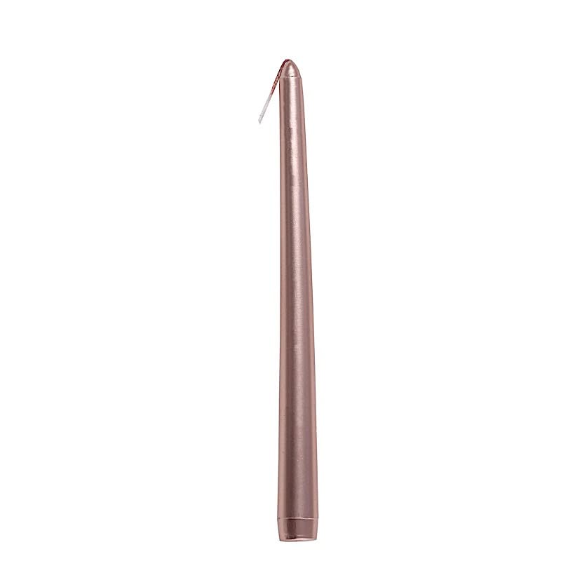 BalsaCircle 12 pcs 10-Inch Rose Gold tall Premium Taper Candles for Wedding Party Birthday Centerpieces Home Decorations Supplies