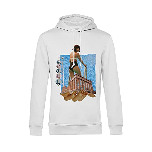 Sweat à capuche Esthetic Girl avec collage du Parthénon vintage illustration art