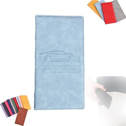 Stereover/Sakesfor Car Registration & Insurance Card Holder, Leather License and Registration Holder for Car, Vehicle Holders with Great Size for Auto License Document Truck Motorcycle
