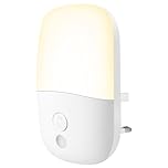 Jsdoin Wall Mount Night Light, with 5 Levels of Brightness and Dusk to Dawn Light Sensor, Children's Night Light for Children's Rooms, Stairs, Hallways, Bedrooms, Warm White (1PACK)