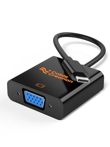 Image of CableCreation USB C to VGA Adapter, Type C to VGA 1080P@60Hz Converter | Thunderbolt 3 /4 USBC to VGA Convert for iPhone 15 /16 Series, MacBook Pro /Air, iPad Pro, iMac, Surface Book, Old Mac Monitor