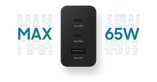 Image of 65W Charger for Samsung Galaxy S22 Ultra 5G Original QC Adapter Type C 3.0A High Speed Fast Turbo Charge QC 3.0 Smart SinglePort with 1m Type-C to C Charging & Sync Cable (Black, ST.AP2)