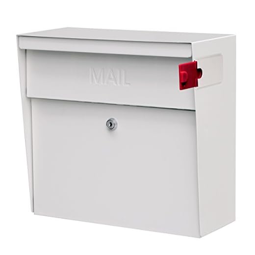 Mail Boss 7163 Metro Locking, White Lockable Hanging House Wall Mounted Mailbox for Porch or Front door