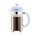 Produktbild Bodum 1918-338B-Y19 CAFFETTIERA Kaffeebereiter mit Kunststoffdeckel, 8 Tassen, 1.0 l, Edelstahl, Glas, Blue-Moon-Design