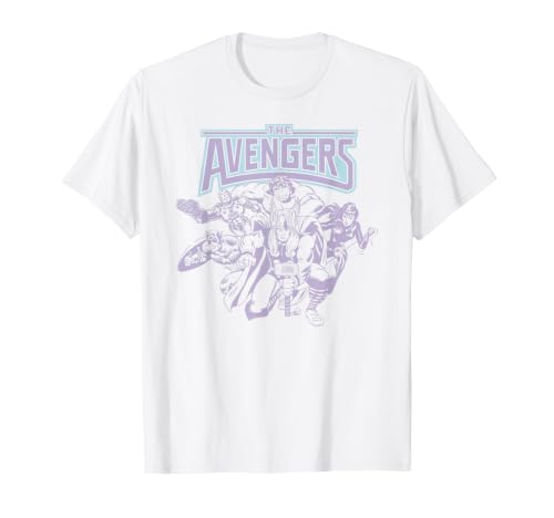 Image of Marvel The Avengers Earth Mightiest Heros Retro Vintage Team T-Shirt