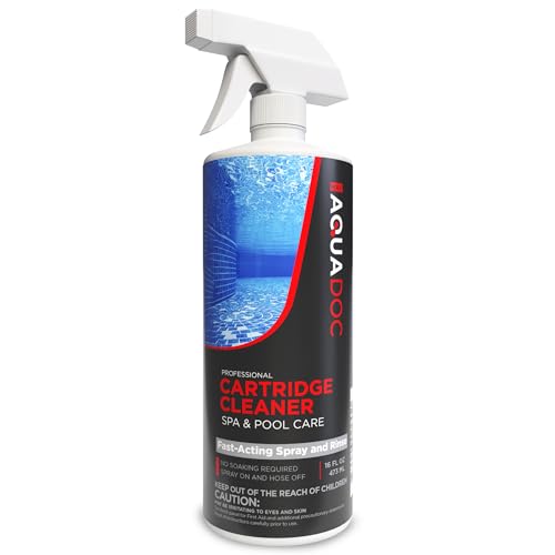 Pool Cartridge Filter Cleaner Spray - Effective Hot Tub and Pool Filter Cleaner For Spa - AquaDoc - 16oz