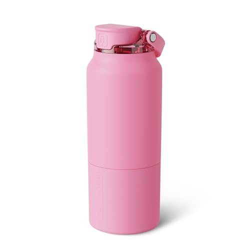 Image of BruMate Rise 35oz Water Bottle With 100% Leakproof Covered Silicone Straw | Insulated Stainless Steel Water Bottle With Removable Straw | Fast Flow | Soft Sip Silicone Spout | BPA-Free (Primrose)