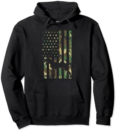 German Shorthair Pointer Dog Camouflage Silhouette Pullover Hoodie