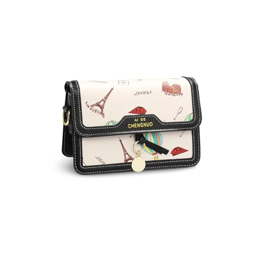 Sac porté épaule PU cuir noir et petit sac besace fille