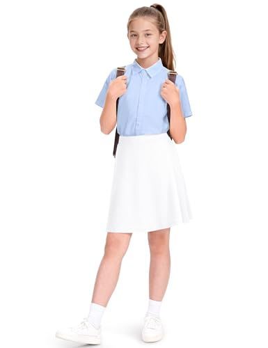 Image of KEREDA Girls Uniform Skirts with Undershorts Casual Stretchy School Skorts