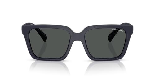 Image of Armani Exchange Ax4147s Mens Square Sunglasses Dark Blue Matte Dark Grey 56mm