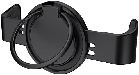 CHEEDAY Magnetic Phone Clamp Mount to Any Metal Surface, [Strong Magnet] Gym Metal Phone Clip Ring Grip for Magnetic Car Holder Compatible with iPhone 14 13 12 Pro Max, More Phones and Cases, Black