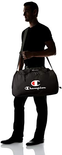 Champion Unisex Adult Champion Logo Duffel Bags, Black Solid/White, One Size Us #TOP5
