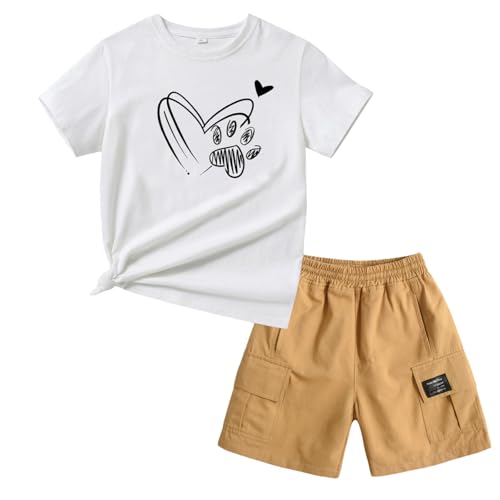 Image of Girl Summer Clothes Set - Toddler Girl Outfits Comfortable Short-Sleeves And Shorts Clothes For Kids