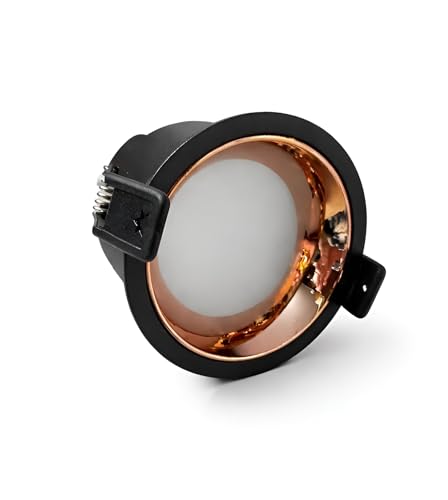 Image of FILLISKA Recessed LED Downlight with Luxurious MattBlack & Rosegold Finish (1, Warm White (3000k), 6, Watts)(2 Years Warranty)