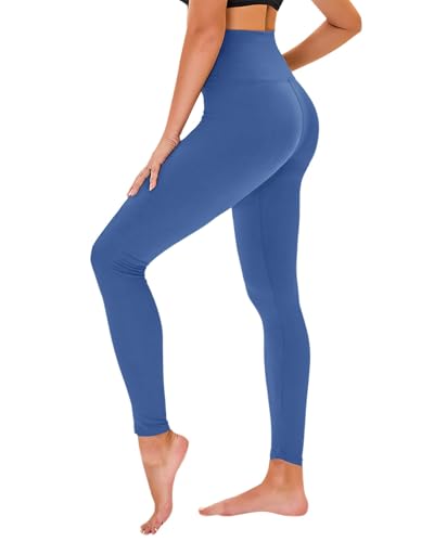 Image of TNNZEET High Waisted Leggings for Women - No See Through Tummy Control Cycling Workout Yoga Pants with Pockets Reg & Plus