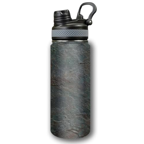 A textured featuring dark stone rust like orange accents Water Bottle Insulated Stainless Steel Women Men Leakproof 20 Oz