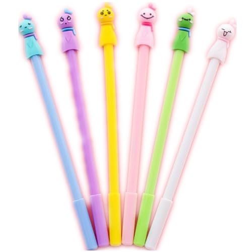 Bolígrafos de gel con figuritas, pack de 6 colores