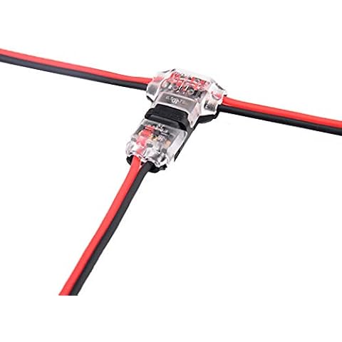 Wire Connectors, 12 Pack Low Voltage Electronic T Tap Connectors 2 Pin, Solderless Rock Solid Connectors with No Wire Stripping Reqired for Mid-Span Branching Connection 20/22 AWG Cable 0.2-0.5mm² Cover