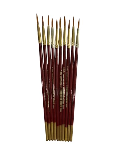 Image of polo Synthetic Hair Flat Brushes 5 | Pack of 10 | Premium Fine Edge Paintbrush Set for Acrylic, Wate