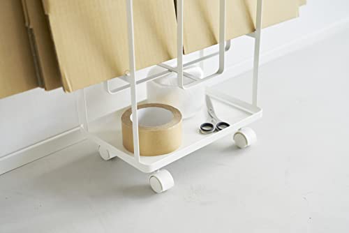 Yamazaki 5760 TOWER Karton-Organizer, weiß, Stahl, minimalistisch, 30 x 20 x 54.5 cm
