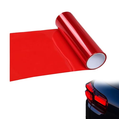 Lámina Tintada para Coche,Lámina para Faros Delanteros,Láminas de Tintado para Traseros,Lámina de Tono de Luz,PVC Vinilo Película Autoadhesiva de Tinte de Luz para Automóvil (Rojo,30x120cm)