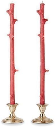 Stick Candles/Hemlock Casting/Beeswax/Pair