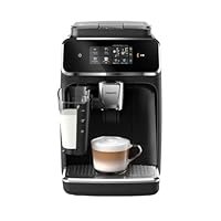 Philips Series 2300 Fully Automatic Espresso Machine - 4 Hot Drinks, Fast Clean, 40% Quieter SilentBrew, Aquaclean Filter, New 2025 Model, Glossy Black (EP2331/30)