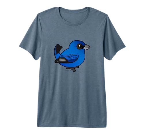 Cute Cartoon Indigo Bunting Birdorable Blue Bird Species Premium Tri-blend T-Shirt
