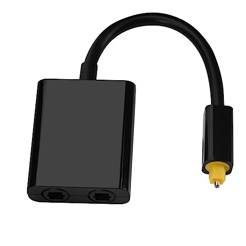 Adaptador de Divisor de Audio óptico de Doble Puerto para Reproductor de CD/DVD, Enchufe de Metal Pesado para la Mejor Experiencia Auditiva, 1 a 2 para Destinatarios de A/V y Televisión (WHITE)